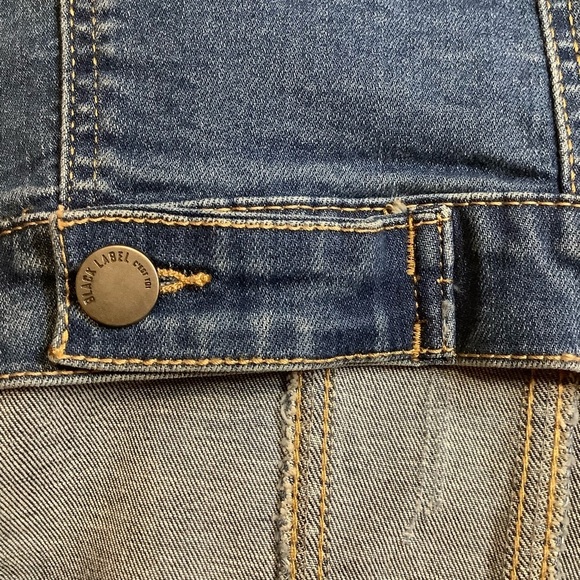C'EST TOI Black Label Blue Distressed Denim Vest Size M - Picture 10 of 16